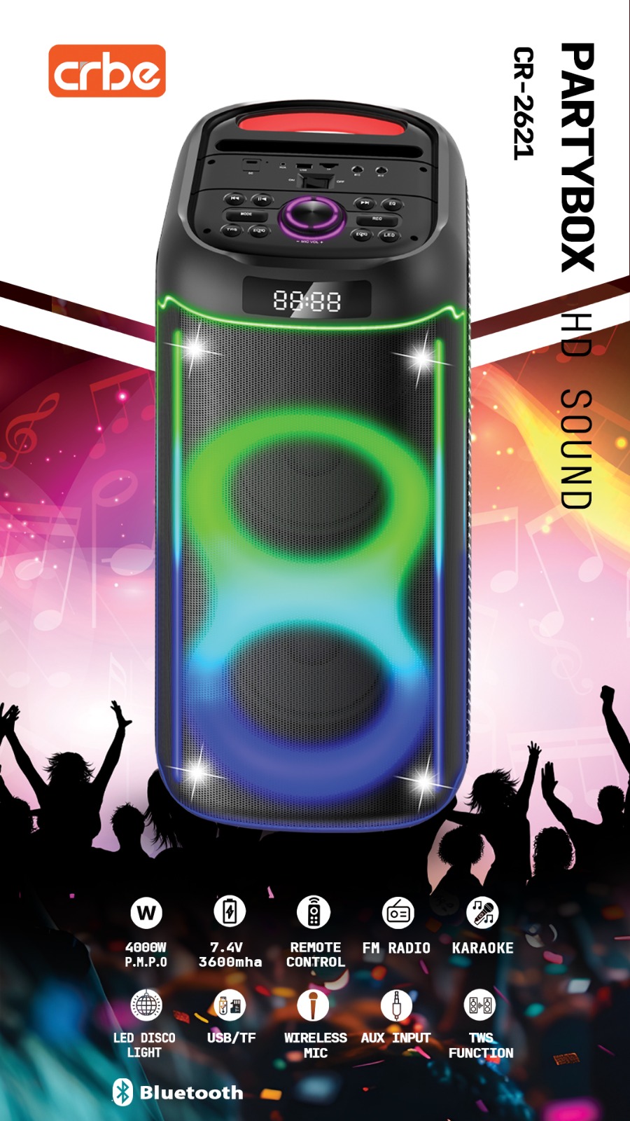 اسپیکر پارتی باکس کربی مدل CR-2621